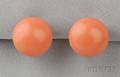 Coral Button Earrings