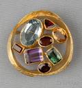 24kt and 18kt Gold Gemset Brooch Alexandra Watkins Janiye