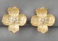18kt Gold and Diamond Dogwood Earclips Tiffany  Co