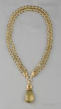 19kt Gold and Lemon Quartz Bead Necklace Elizabeth Locke
