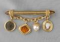 18kt Gold and Citrine Charm Brooch Elizebeth Locke