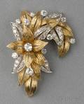18kt Gold Platinum and Diamond Brooch Raymond Yard