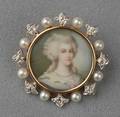 Antique 18kt Gold and Portrait Miniature PendantBrooch Jacques  Marcus