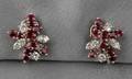 14kt White Gold Ruby and Diamond Earclips