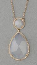 14kt Gold Chalcedony and Diamond Pendant