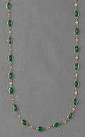Platinum Emerald and Diamond Necklace