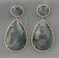 14kt White Gold Labradorite and Diamond Earpendants