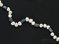 Baroque Freshwater Pearl and Sapphire Bead Necklace