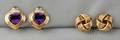 Two Pairs of 18kt Gold Earclips