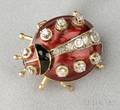 Enamel and Diamond Ladybug Brooch