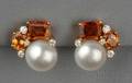 18kt Gold South Sea Keshi Pearl and Gemset Earclips Donna Vock