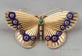 18kt Gold Diamond and Gemset Butterfly Brooch Cartier