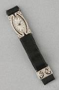 Art Deco Platinum Onyx and Diamond Wristwatch