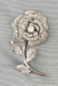 Platinum and Diamond Flower Brooch