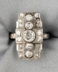 Art Deco Platinum and Diamond Ring