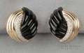 18kt Gold Onyx and Diamond Earclips