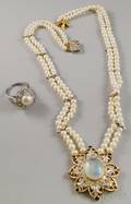 Two Pearl and Diamond Jewelry Items