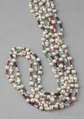 Three Freshwater Pearl and Gemstone Bead Necklaces
