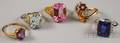 Five Gold Gemset Rings