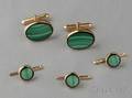 14kt Gold Malachite and Onyx Dress Set Larter  Sons