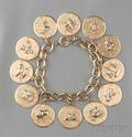 14kt Gold Zodiac Charm Bracelet