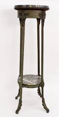 French Two Tiered Marble Top Display Stand