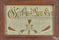 Southeastern Pennsylvania ink and watercolor fraktur vorschrift ca 1800