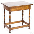 Diminutive tiger maple tavern table late 19th c