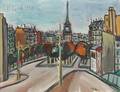 Isaac Pailes French 18951978 View of the Eiffel Tower Paris
