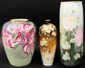 Three Lenox Belleek Floral Motif Table Vases
