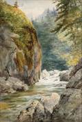Marmaduke Matthews Canadian 18371913 View of a Figure Seated Beside a River
