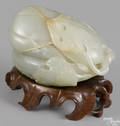 Chinese carved celadon jade gourd