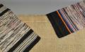 Two Shaker Woven Silk Rag Rugs and a Blue and White Woven Cotton Area Rug