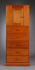 Shaker Pine Cupboard over Five Drawers
