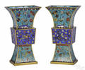 Pair of Chinese cloisonn guform vases early 19th c