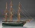 Painted Wooden Model of a Merchant Ship