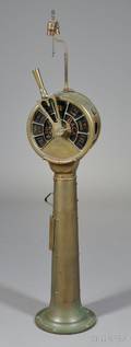 Brass Ships Telegraph Mounted as a Floor Lamp