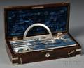 Nickelmounted Rosewood Veneer Cased Drawing Set