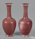 Pair of Chinese peach bloom vases