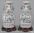 Pair of Chinese export famille rose porcelain vases 19th c