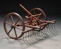 Carved Wood and Wire Harrow Farm Implement Model