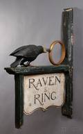 Carved and Painted RAVEN  RING Tavern Sign