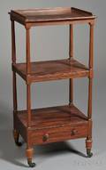 Small Mahogany and Mahogany Veneer Etagere