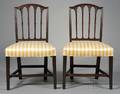 Pair Federal Mahogany Carved Squareback Side Chairs