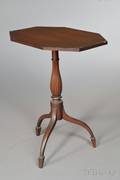 Federal Carved and Inlaid Cherry Candlestand