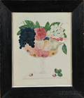 American School 19th Century Still Life of Fruit in a Glass Compote