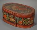 Polychrome Angel and Floraldecorated Wood Brides Box