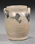Miniature Stoneware Jar with Incised Cobaltfilled Bird and Leaf Decoration