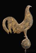 Gilded Molded Copper and Zinc Gamecock Weathervane