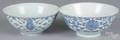 Two export porcelain blue and white bowls